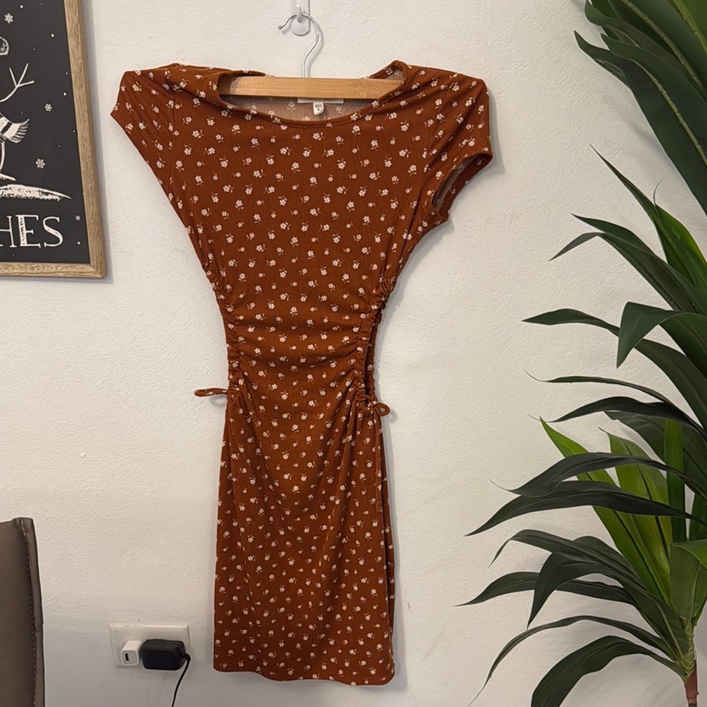 Rust Floral Dress